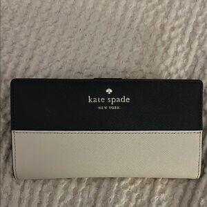 Kate Spade Black and Cream Leather Wallet